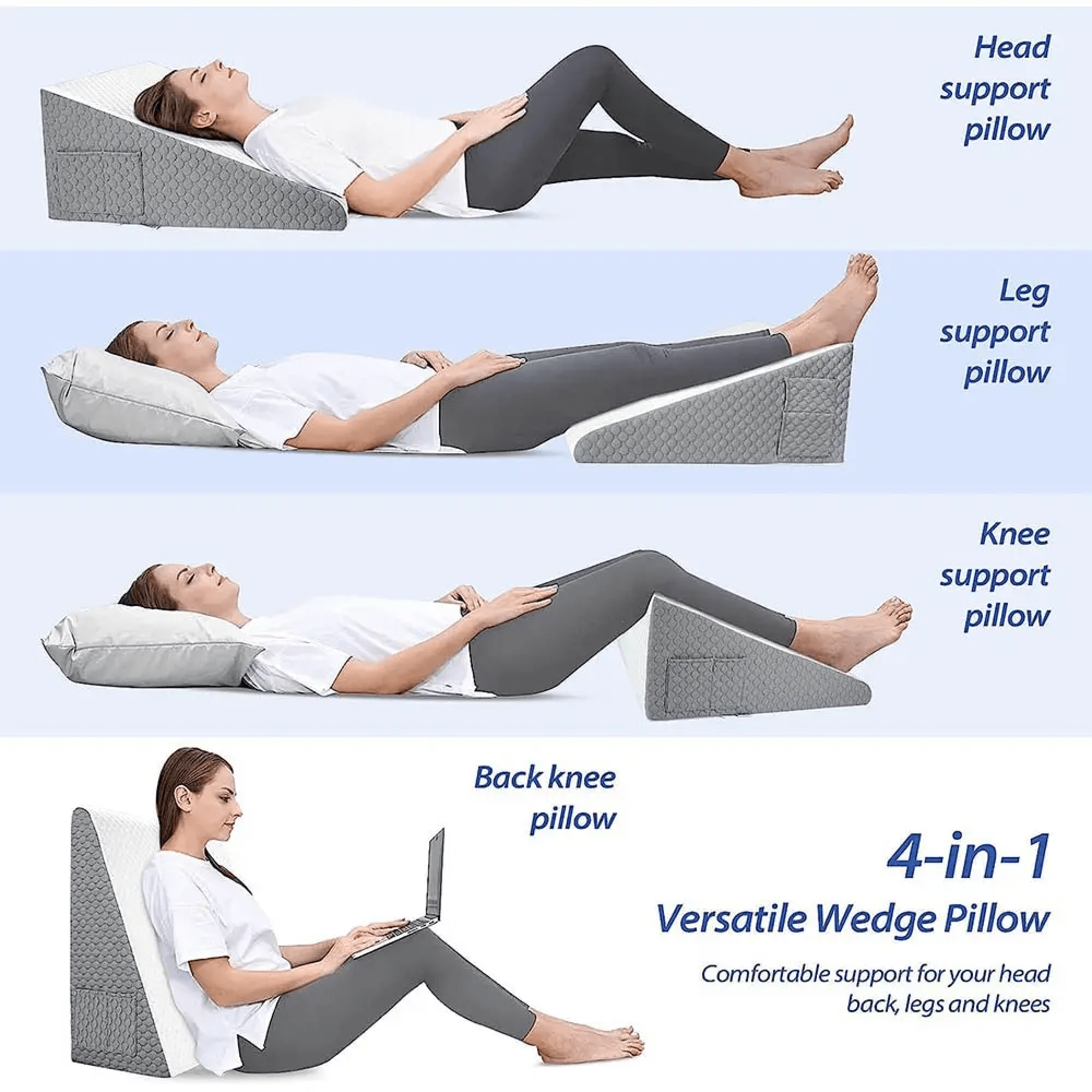 Oreiller en mousse à mémoire de forme OrthoRise en forme de coin pour soulager le reflux acide | Lersk