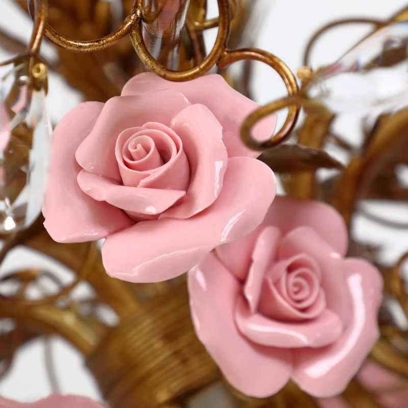 Rose Chandelier In French Country Style Vintage Ceiling Light | Lersk