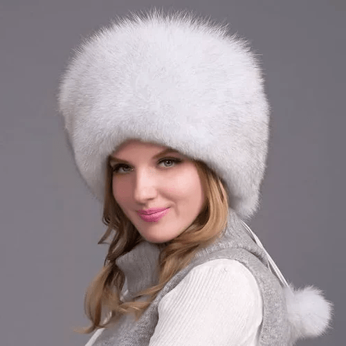 Gorro de Invierno Glaciera Lux Sombrero de Piel Real con Protectores para Orejas Elegante Sombrero Cálido de Lujo para Mujer | Lersk
