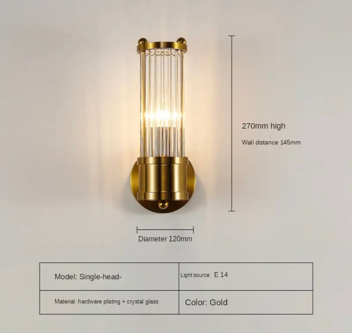 Lampa ścienna Elara Crystal | Lersk