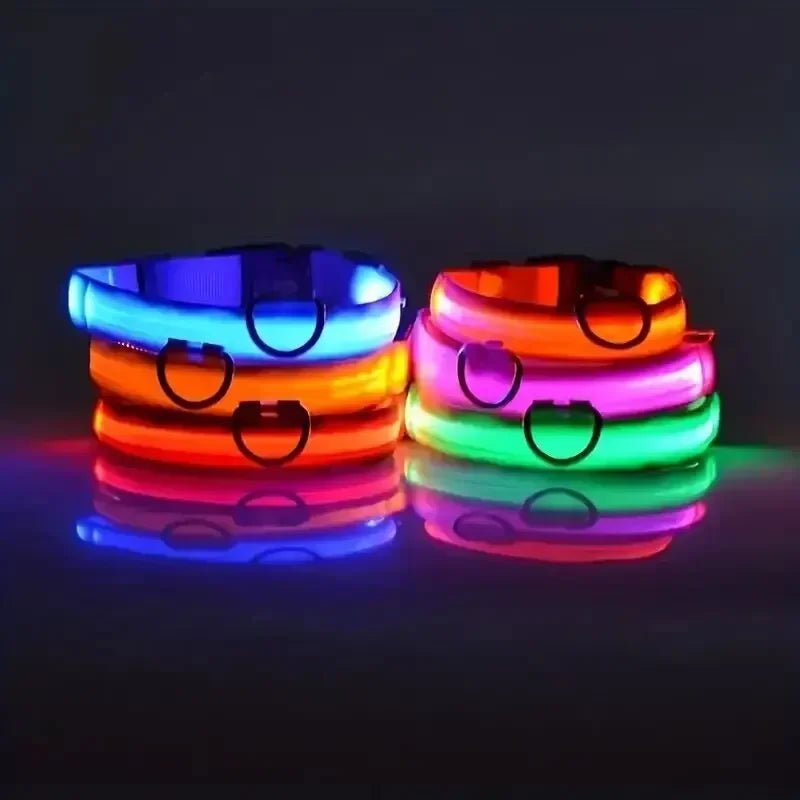 LED Safety Dog Collar With Adjustable Fit For Dogs, Enhancing Nighttime Visibility And Safety | Lersk