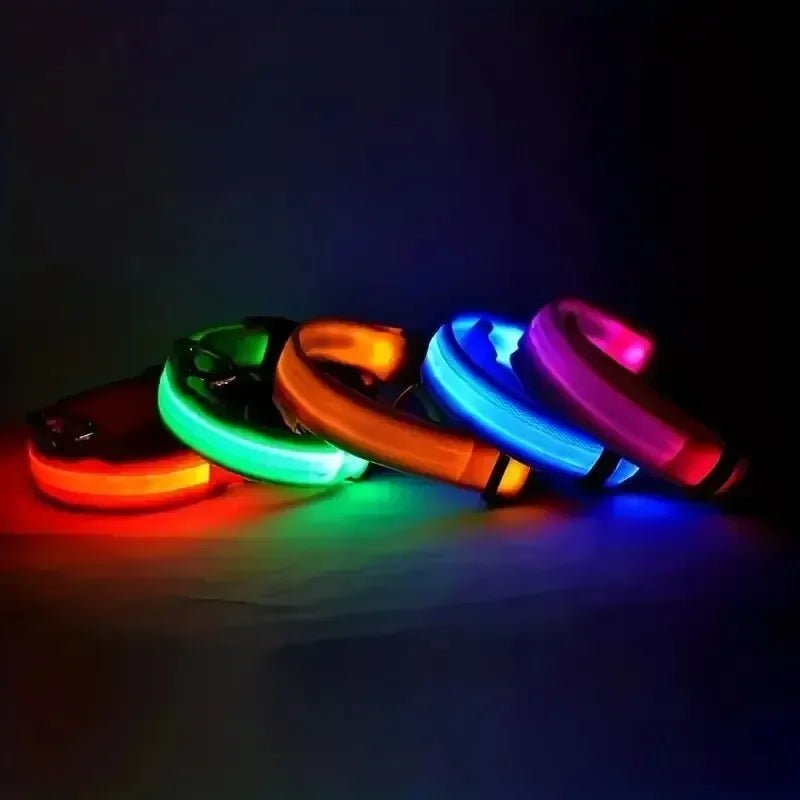 LED Safety Dog Collar With Adjustable Fit For Dogs, Enhancing Nighttime Visibility And Safety | Lersk
