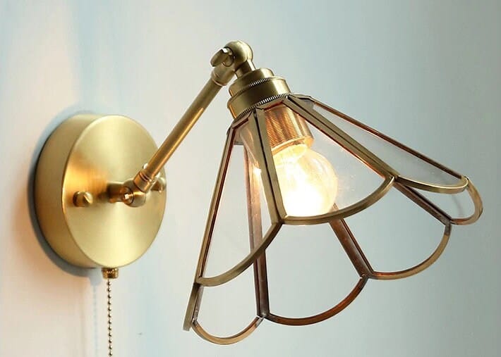 Liora Vintage-Glasblumen-Wandleuchte mit Leuchtmittel inklusive | Lersk
