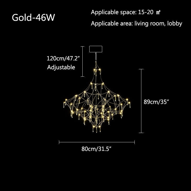 Grand lustre en cristal ajustable pour une créativité maximale | Lersk
