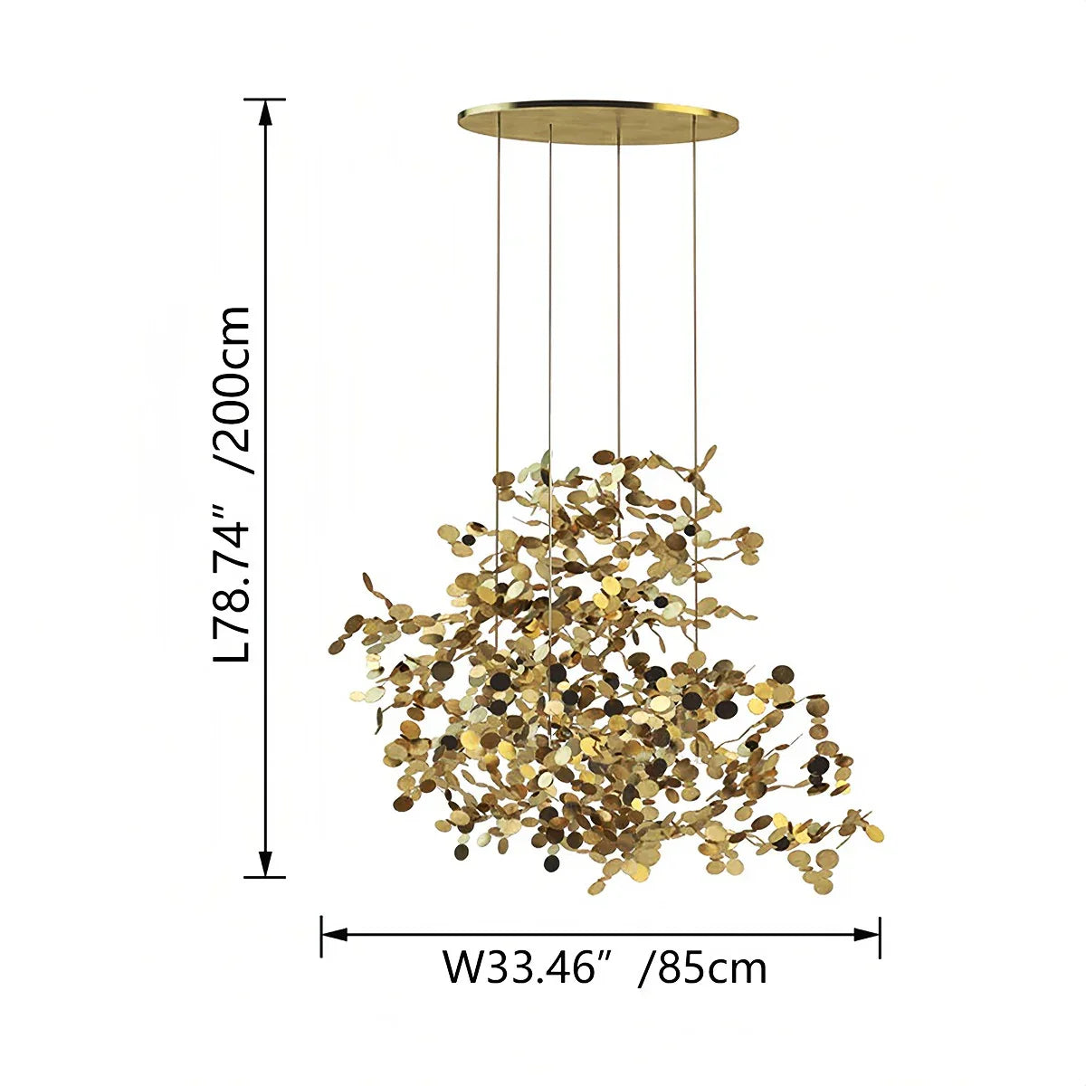 Argent/Gold Cloud Multi Pendant Chandelier | Lersk