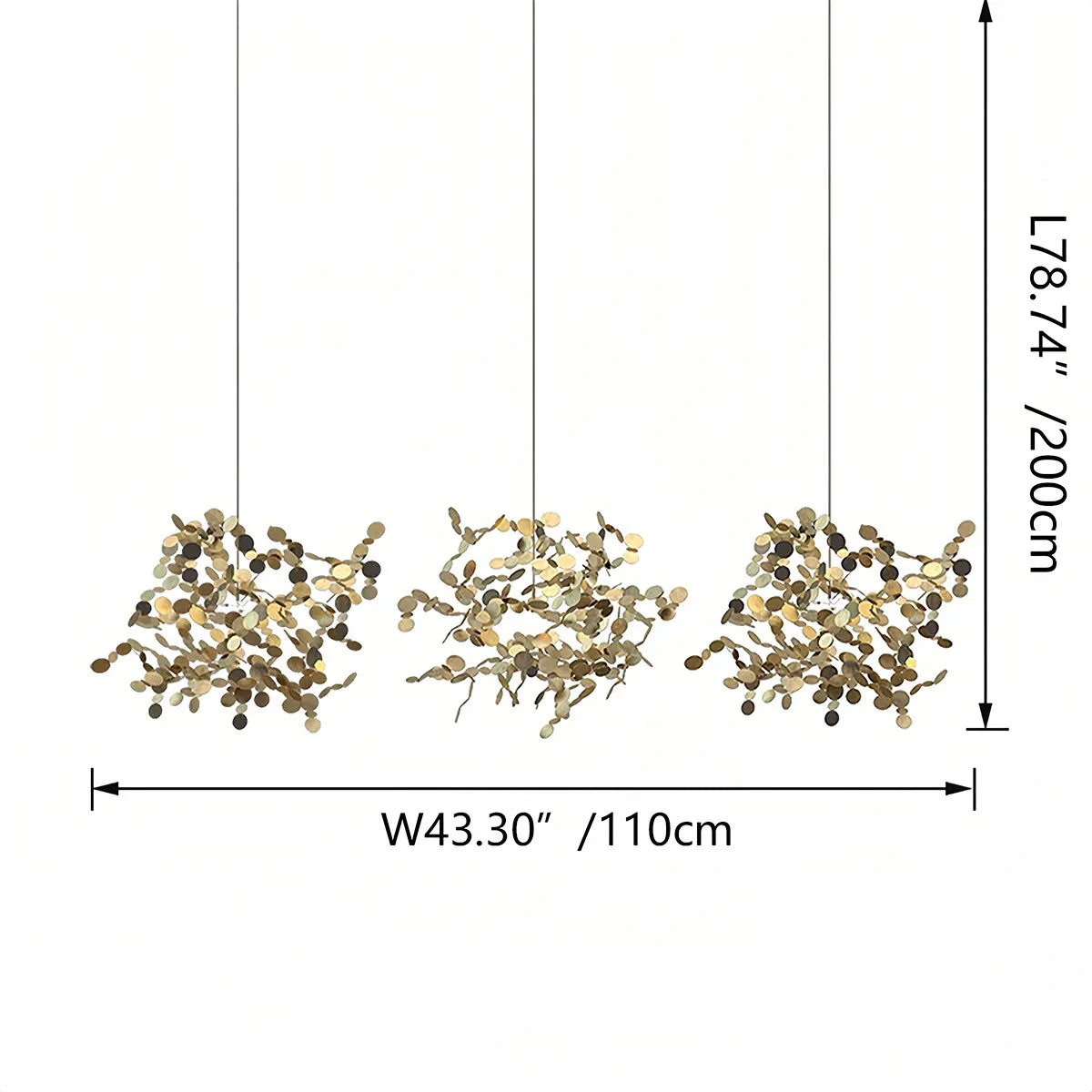 Argent/Gold Cloud Multi Pendant Chandelier | Lersk