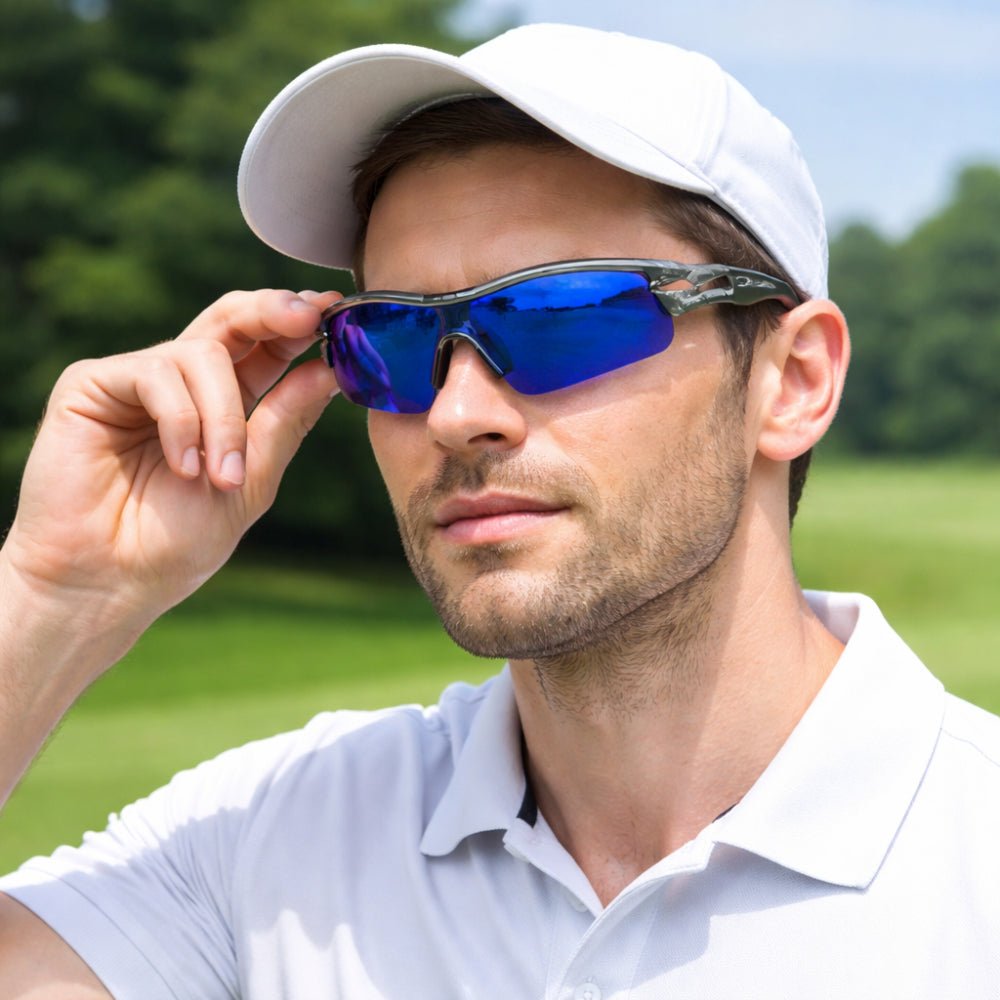 Blåtonede golfbold-lokaliseringsbriller med linser til sportsudstyr | Lersk