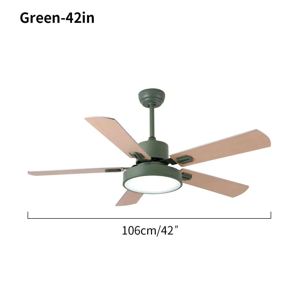 Ventilador de techo vintage de 5 aspas con luz para sala de estar | Lersk