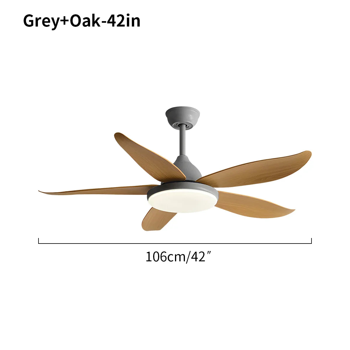 Ventilador de techo contemporáneo de 5 aspas con lámpara | Lersk