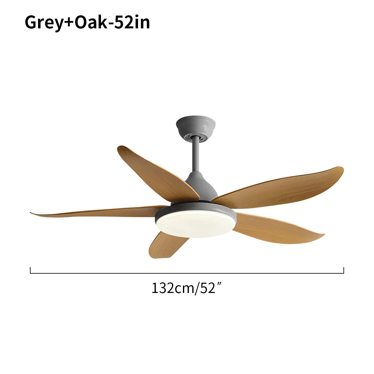Ventilador de techo contemporáneo de 5 aspas con lámpara | Lersk
