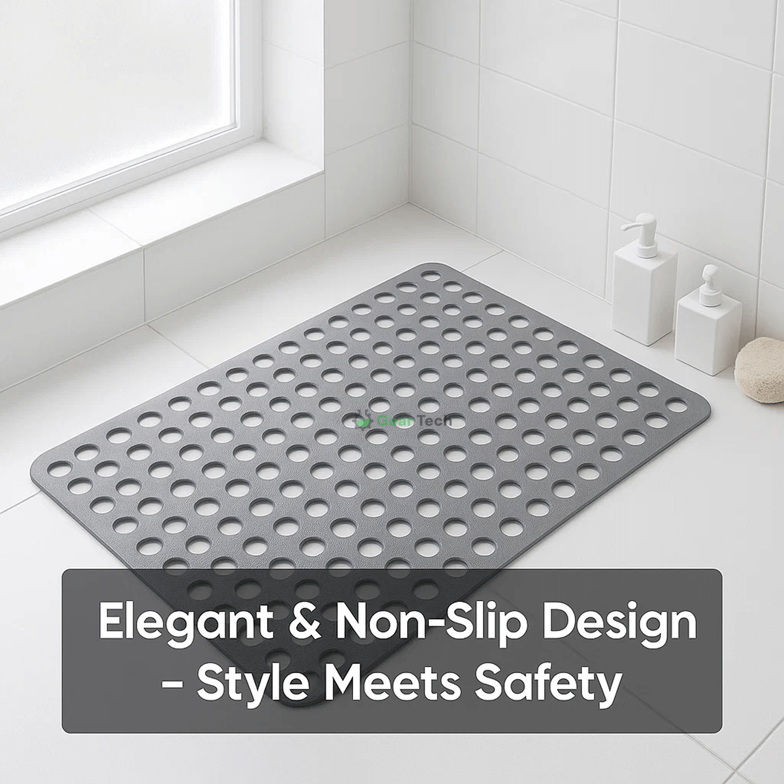 HydraSafe Non-Slip Shower Mat, Hygienic, Mold-Resistant | Lersk