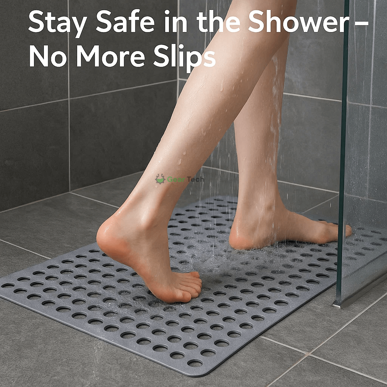 HydraSafe Non-Slip Shower Mat, Hygienic, Mold-Resistant | Lersk
