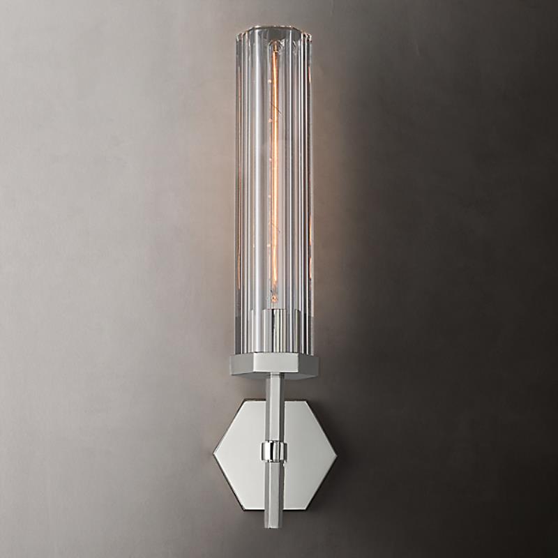 AstraLux Crystal LED Wall Sconce With Clear Glass Shades | Lersk