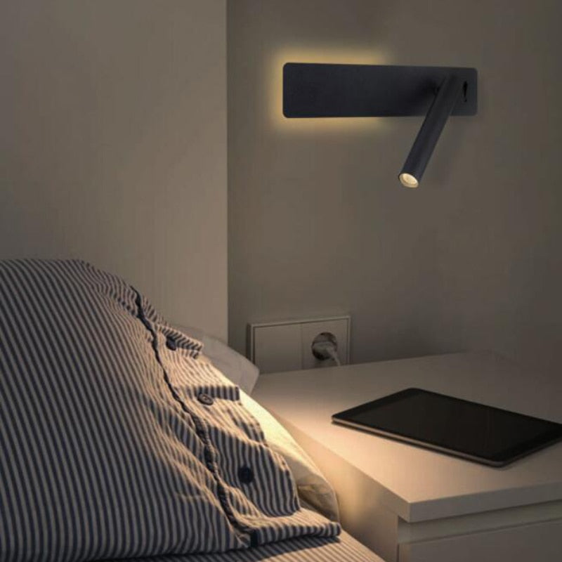 Rotatable LED Wall Reading Light for Bedroom With Adjustable Brightness and Colour Modes | Lersk