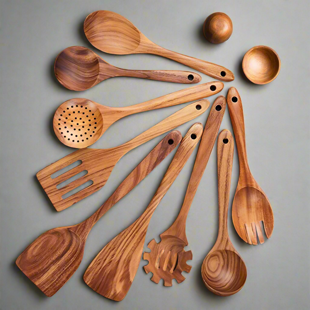Sylvera Teak Kitchen Utensil Set for Everyday Cooking | Lersk