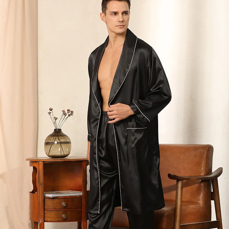 Mens Satin Robe Set Luxurious Comfort For Relaxing Nights | Lersk
