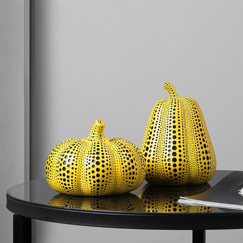 Sochy dýní ve stylu Kusama Yayoi pro elegantní domácí dekoraci a sběratelské umění – výrazný kousek | Lersk