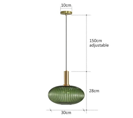 AuraGlass Retro Pendel med LED til stue | Lersk