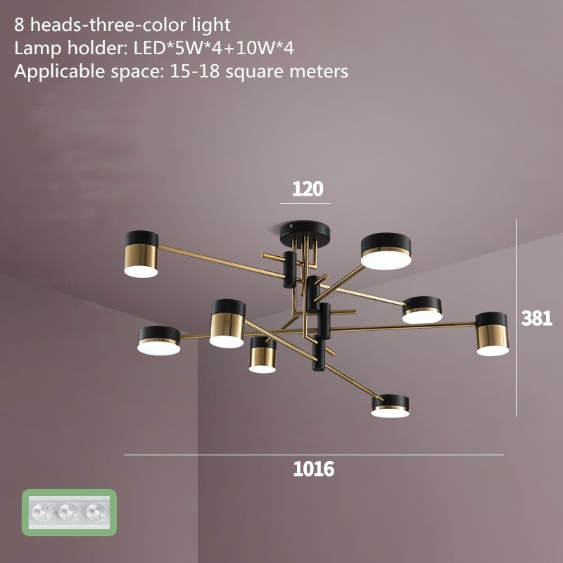 Elara | Scandinavian Black And Gold Chandelier | Lersk