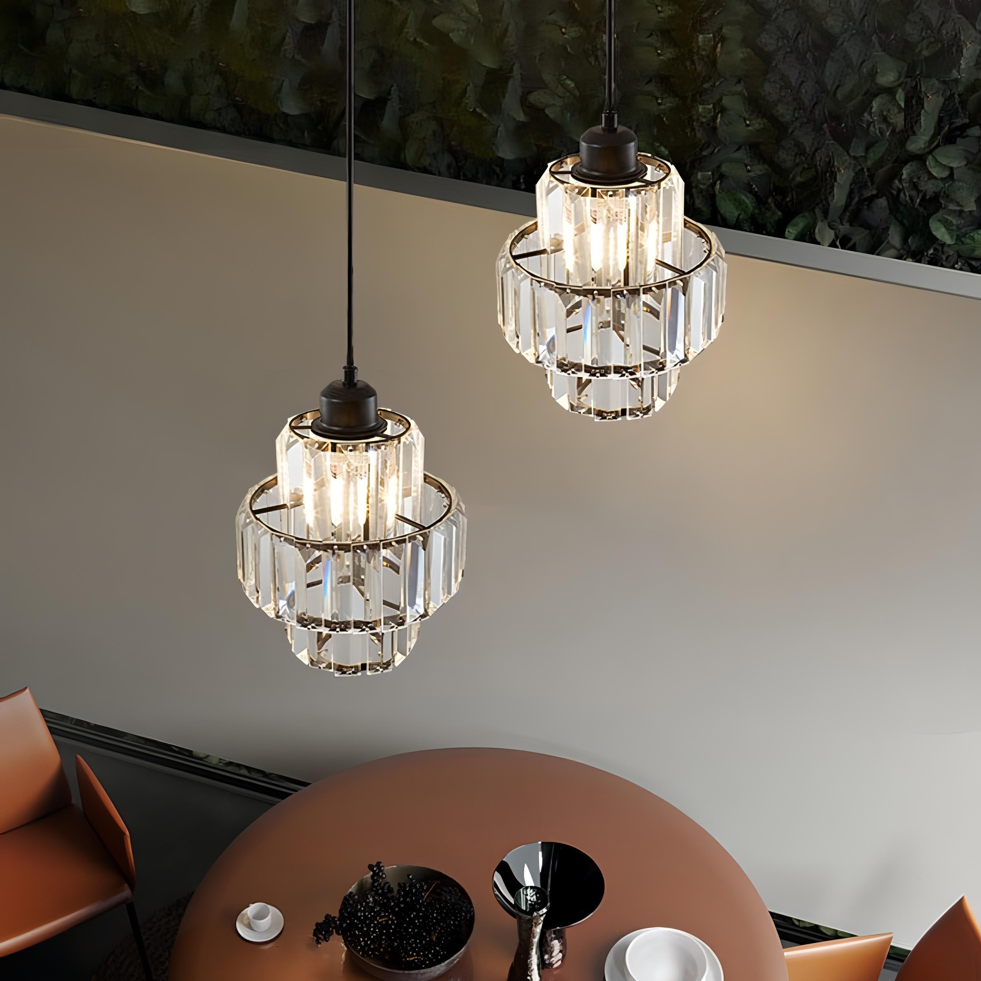 Aurelia Rifflet Krystalloftlampe med Elegant Ledning | Lersk