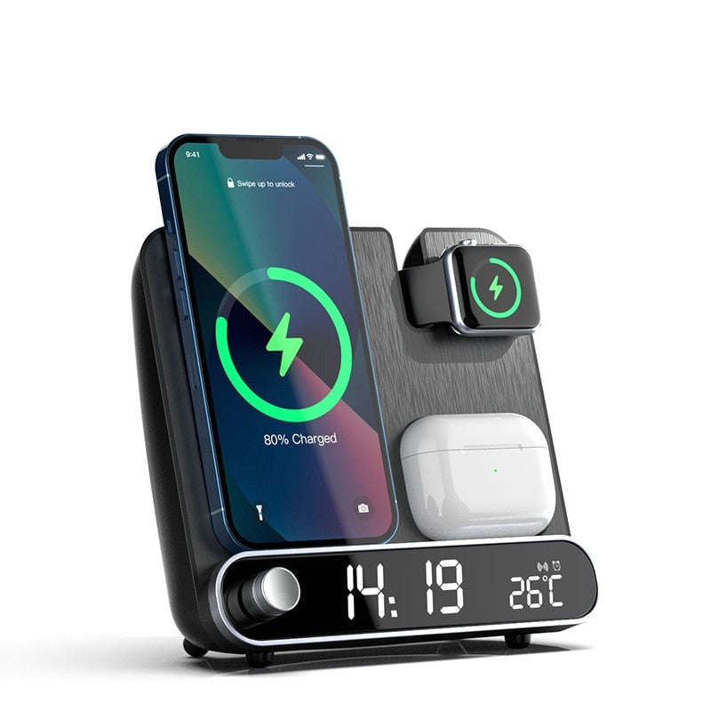 NovaLink 3-In-1 Wireless Charger and Alarm Clock for iPhone Apple Watch AirPods | Lersk