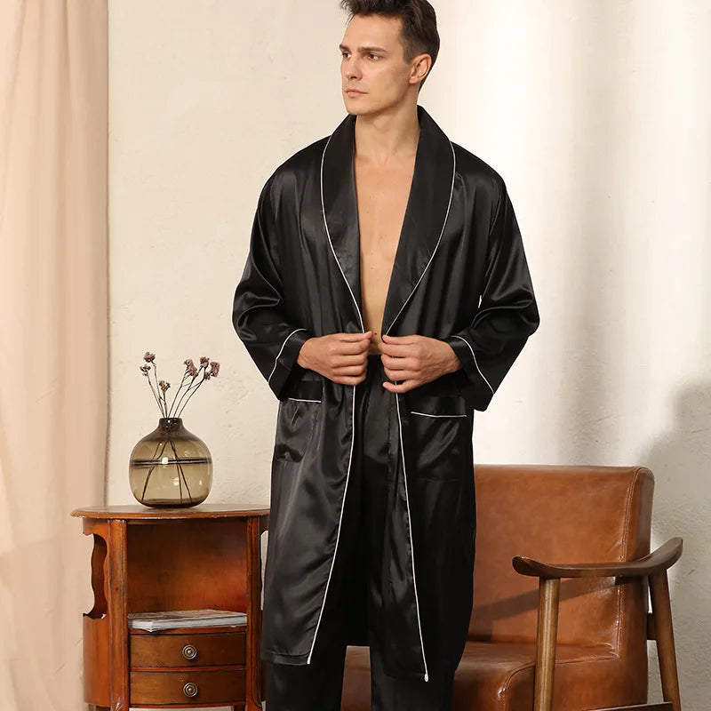 Mens Satin Robe Set Luxurious Comfort For Relaxing Nights | Lersk