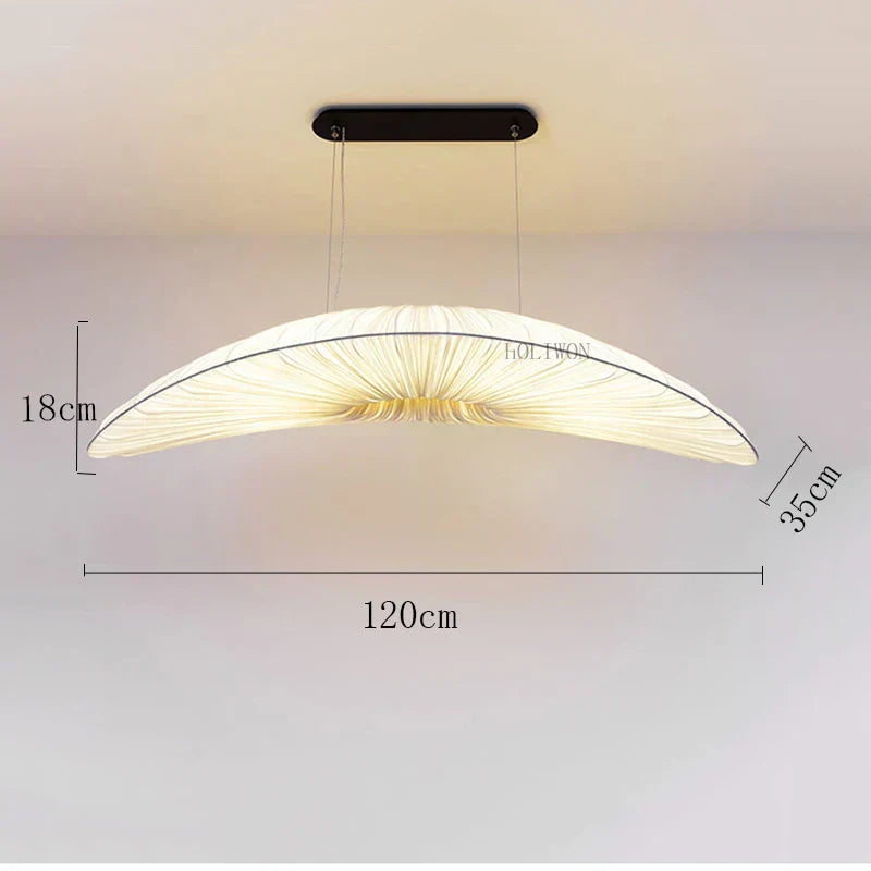 Lampadario a sospensione in tessuto Aurelia Sailing bianco con LED