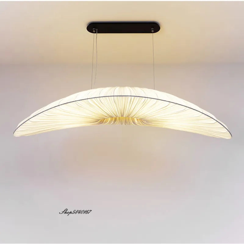 Lampadario a sospensione in tessuto Aurelia Sailing bianco con LED