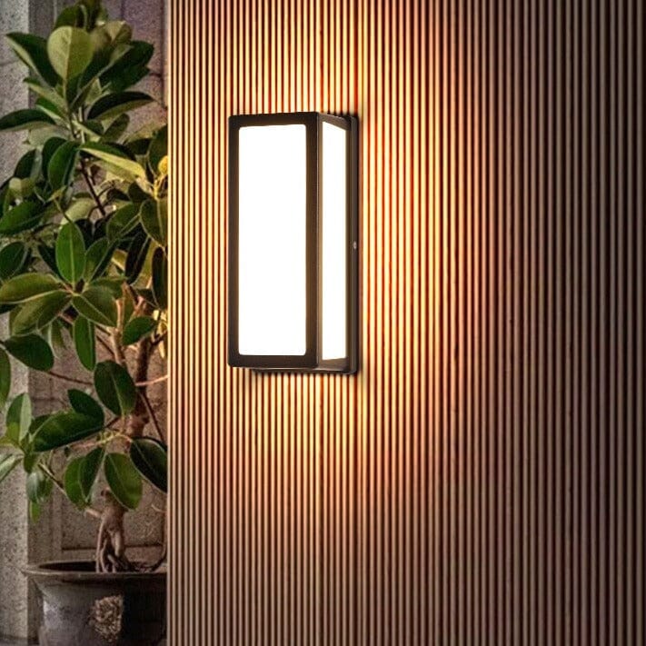 LumiGuard LED rektangulært udendørs væglampe med bevægelsessensor | Lersk