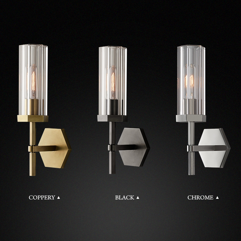 AstraLux Crystal LED Wall Sconce With Clear Glass Shades | Lersk