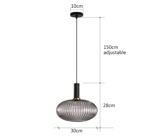 AuraGlass Retro Pendel med LED til stue | Lersk