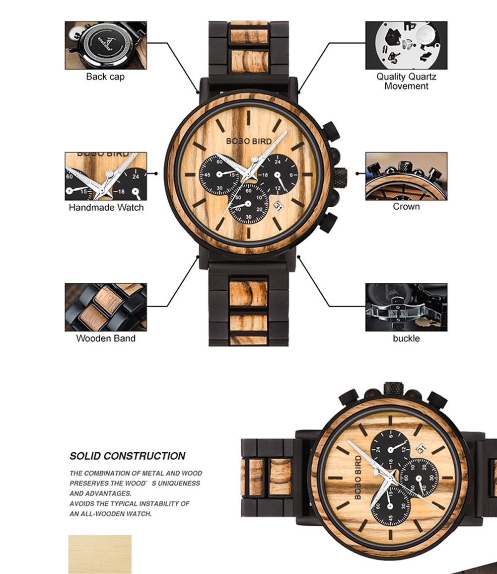 TimberLuxe Wooden Watch 3ATM Water-Resistant Gift Box | Lersk