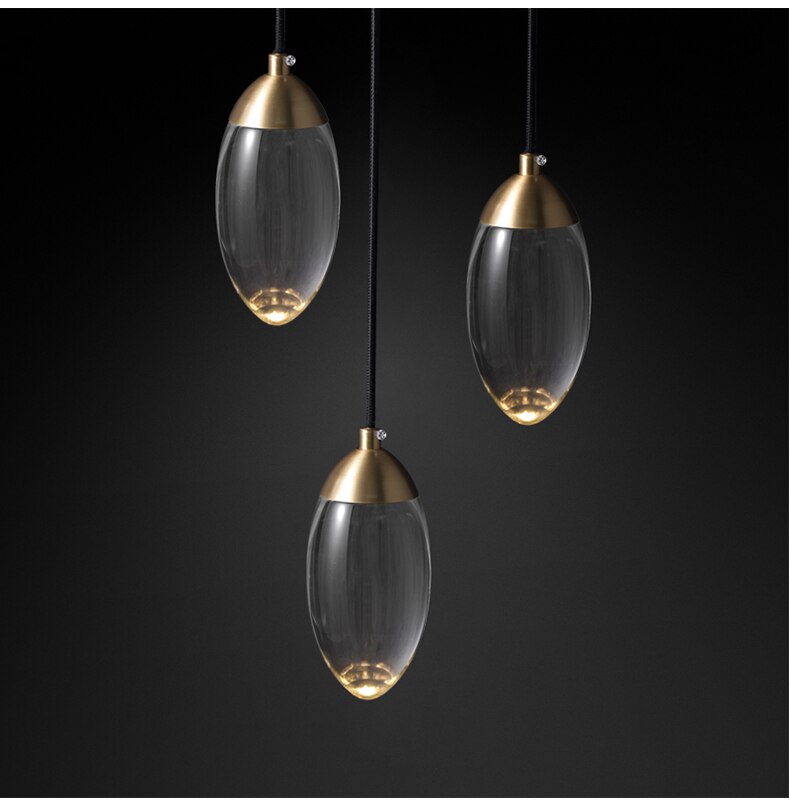 Auriga Crystal Glass Pendant Light With Brass Finish | Lersk