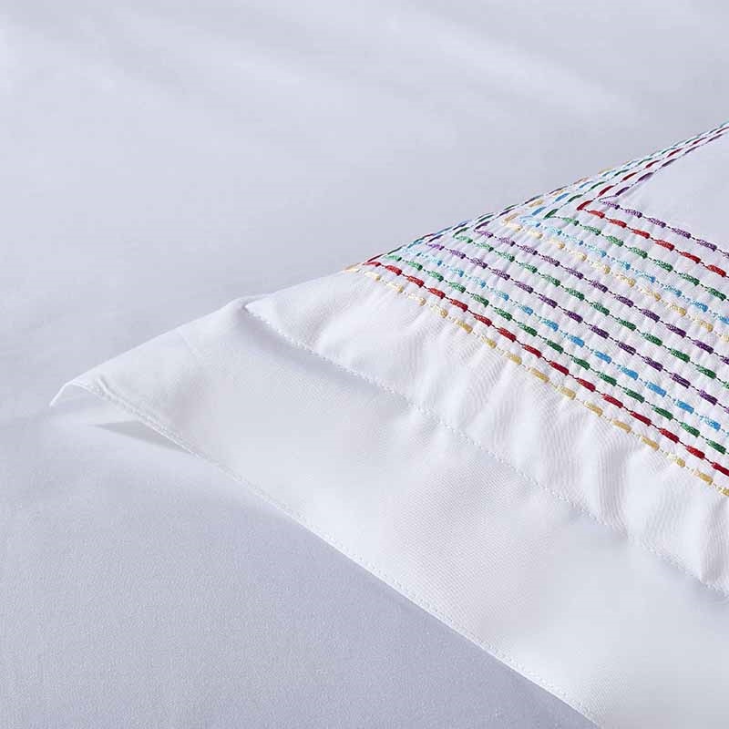 NovaLace Rainbow Stitch Egyptian Cotton Bedding Set | Lersk
