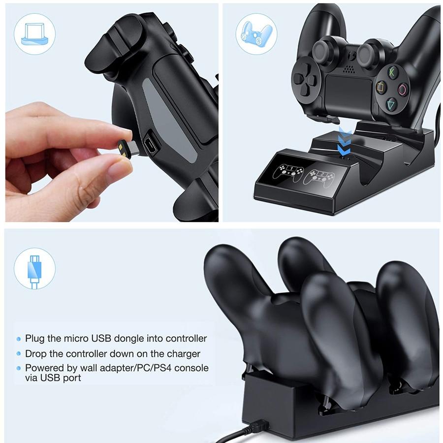 Orion | PS4 Dual Controller Opladningsstation, 3-timers opladning | Lersk