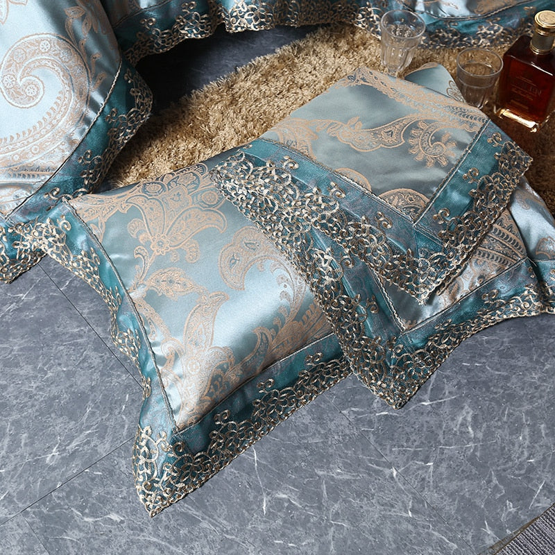 Povlečení Aurelia Satin Cotton s krajkou ve stříbrně hnědé | Lersk