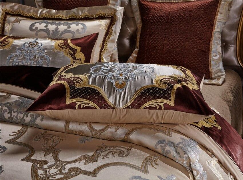 Komplet poszwy na kołdrę z żakardu z jedwabiu i bawełny Aurelia Golden | Lersk