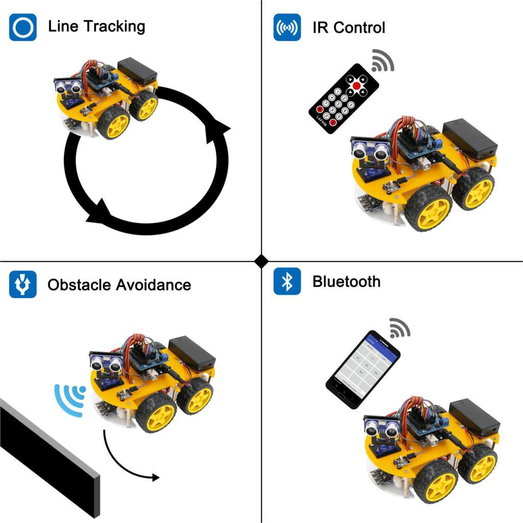 Sada chytrého robotického auta ByteRover s UNO R3 a Bluetooth | Lersk