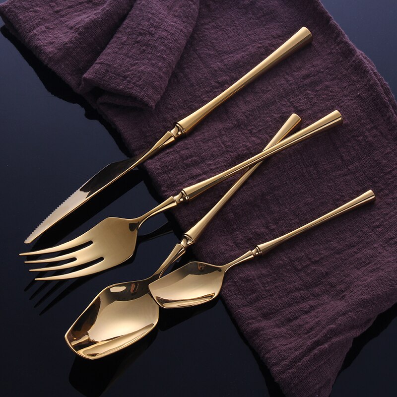 AuroraLuxe Gold Shine Cutlery Set in 18/10 Stainless Steel | Lersk