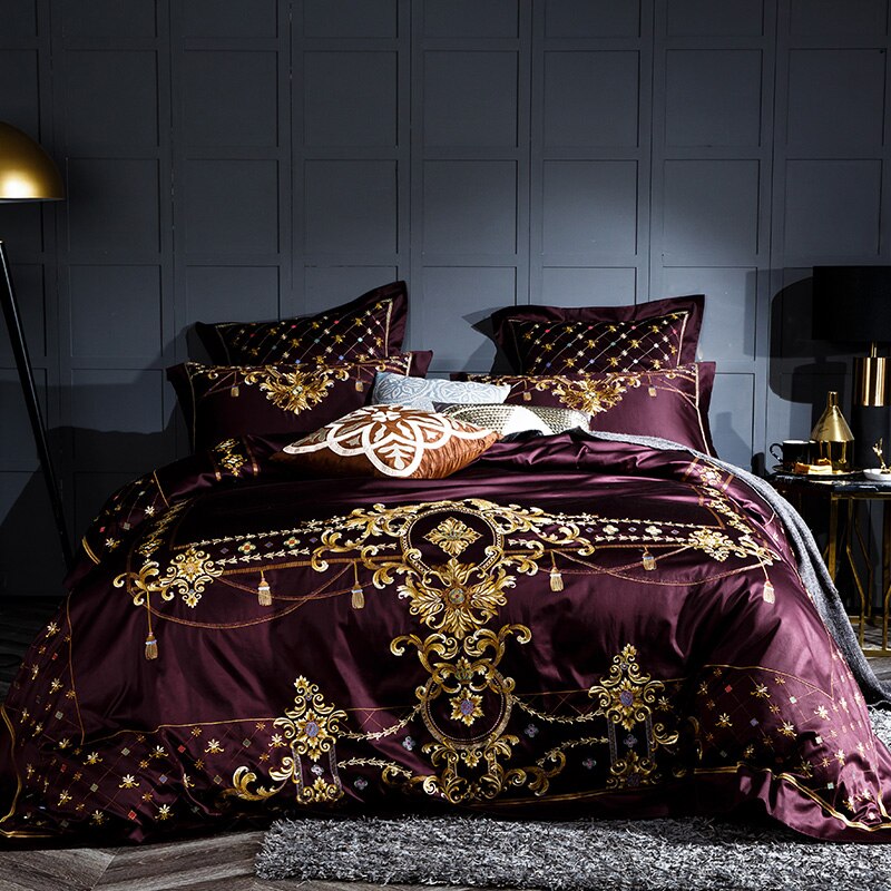 Aurelion Sangria Egyptian Cotton Luxury Bedding Set | Lersk