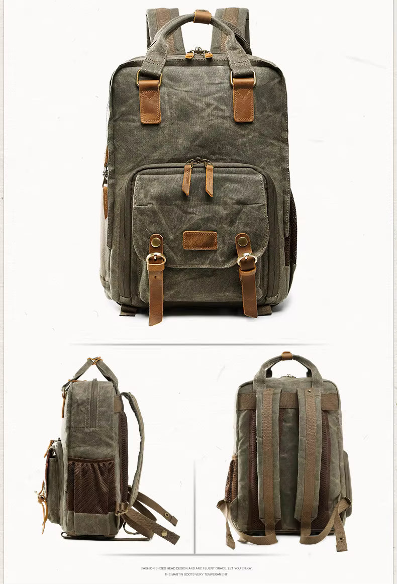 TerraGuard Waterproof Waxed Canvas Camera Backpack Elite | Lersk