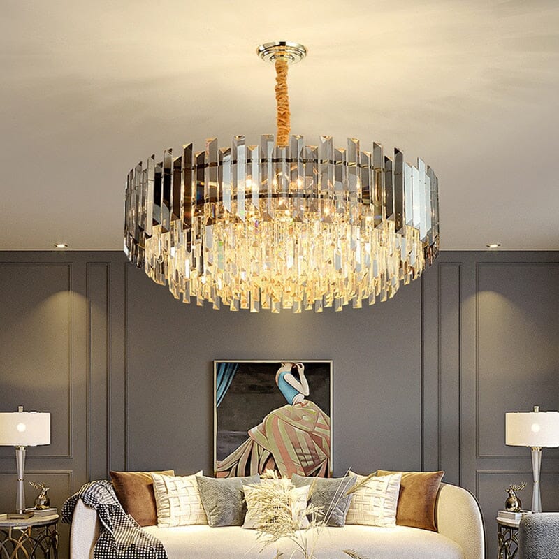 Liora Round LED Lamp With Golden Crystal | Lersk