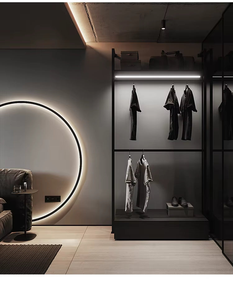 Solformet rund væglampe elegant moderne minimalistisk belysning til stuer | Lersk