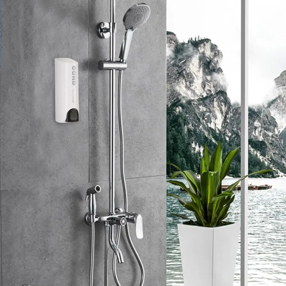 Elegantní nástěnný dávkovač na šampon, kondicionér a sprchový gel do moderní koupelny | Lersk