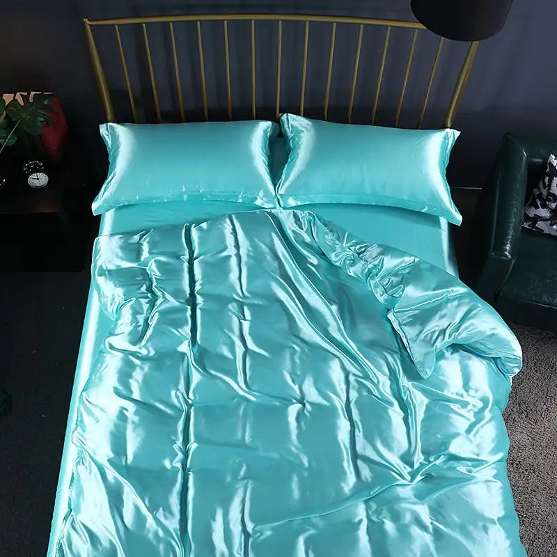 SilkNest 4-Piece Bedding Flat Sheet Duvet Cover Pillowcases | Lersk