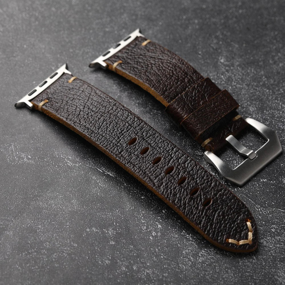 Ruční výroba vintage koženého řemínku pro Apple Watch | Lersk