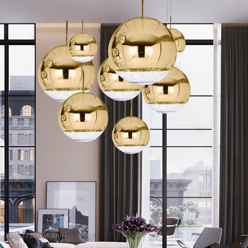 Berg Silver Half Glass Sphere Pendant Light For Modern Living | Lersk