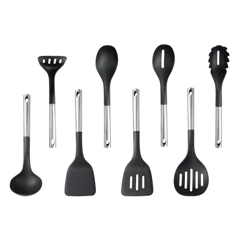 Stainless Steel Kitchen Utensil Set with Nylon Heads | Lersk