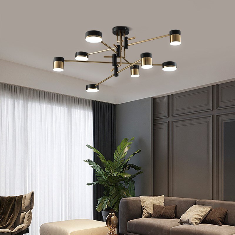 Elara | Scandinavian Black And Gold Chandelier | Lersk