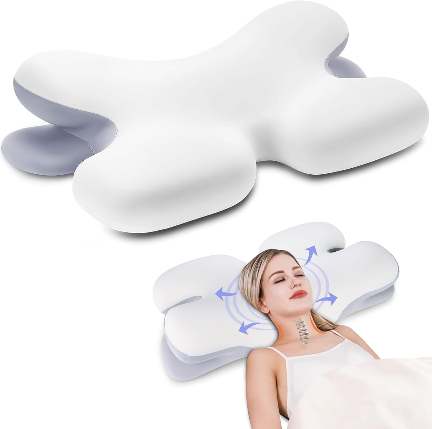LumaRest anatomický polštář z paměťové pěny pro podporu krku | Lersk